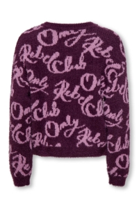 ONLY KOGDINA L/S JACQUARD O-NECK KNT mauve wine/mauve orchid