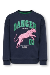 ONLY:KIDS ONLY KMGLEOPAULA LIFE L/S LOOSE PULLO BR: night sky/danger