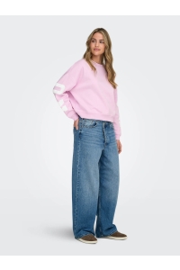 ONLY ONLSWEAT L/S BACK/SLEEVE PRINT SWT : winsome orchid/birch houston pri