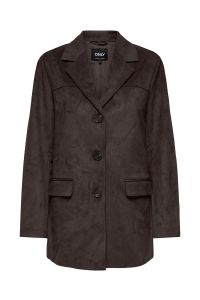 ONLY ONLTULIP FAUX SUEDE BLAZER COAT OTW chocolate torte