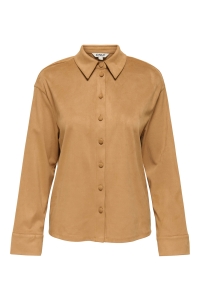ONLY ONLLINIA LIFE L/S FAUX SUEDE SHIRT : tobacco brown