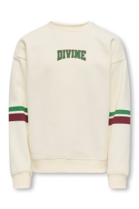 ONLY KOGHELLA LIFE LS O-NECK LOOSE PRINT: antique white/number