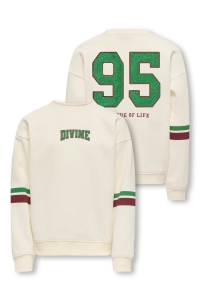 ONLY KOGHELLA LIFE LS O-NECK LOOSE PRINT: antique white/number