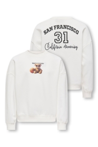 ONLY KOGBILA L/S OVZ PRINT O-NECK SWT NO: egret/sport