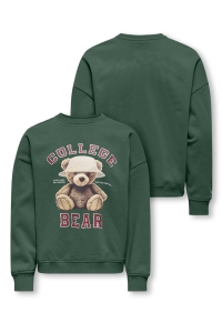 ONLY KOGBILA L/S OVZ PRINT O-NECK SWT NO: pineneedle/collage