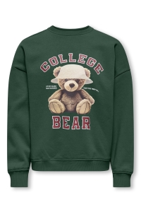 ONLY KOGBILA L/S OVZ PRINT O-NECK SWT NO: pineneedle/collage