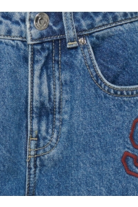 ONLY KOGJUICY HW WIDE LEG COLLEGE JEANS : medium blue denim/letters