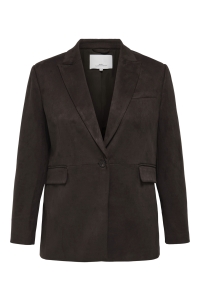 carmakoma CARYLVA LIFE L/S FAUX SUEDE BLAZER black coffee