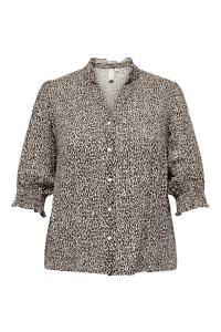 carmakoma CARRAYA 3/4 SHIRT WVN NOOS demitasse/loui leo