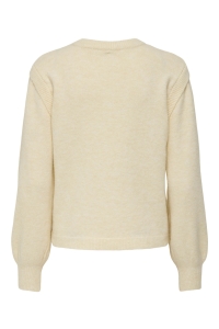 ONLY ONLRENE LIFE LS BUTTON O-NECK CS KN: egret/melange/gold button