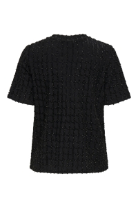 ONLY ONLINES LIFE 2/4 O-NECK GLITTER TOP: black/gold glitter