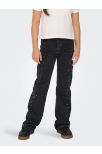 ONLY KOGJUICY HW RHINESTONE WIDE LEG DNM washed black/rhinestones