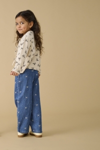 ONLY:KIDS ONLY KMGPIERCE WIDE BOW JEANS DNM YOK medium blue denim/bows