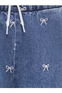 ONLY:KIDS ONLY KMGPIERCE WIDE BOW JEANS DNM YOK medium blue denim/bows