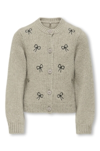 ONLY KOGCODY L/S O-NECK BOW CARDIGAN KNT pumice stone/melange detail bows