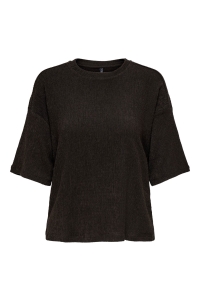 ONLY ONLTILLA S/S LOOSE TOP JRS black coffee