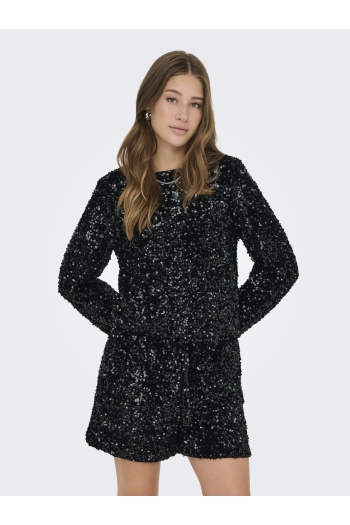 ONLY ONLCONFIDENCE L/S SEQUIN BOW TOP JR: