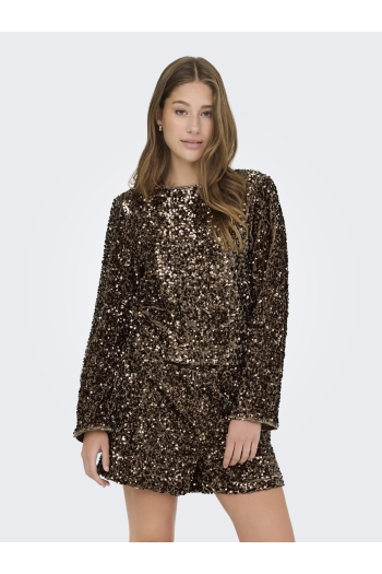 ONLY ONLCONFIDENCE L/S SEQUIN BOW TOP JR: