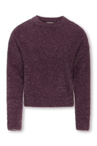 ONLY KOGPIUMO GLITTER L/S O-NECK KNT rose wine/rose wine glitter