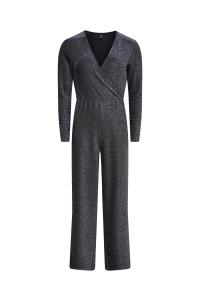 ONLY ONLRICH L/S GLITTER JUMPSUIT JRS black/silver glitter