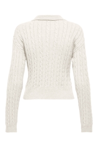 ONLY ONLKATIA LS CABLE POLO CC KNT babys breath/true red heart emb