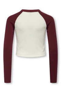 ONLY KOGBINA LIFE L/S O-NECK CONTRAST TO: cabernet/hackney/cloud dancer bo