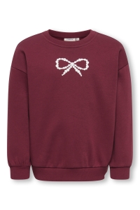 ONLY:KIDS ONLY KMGKATE LIFE L/S LOOSE PEARL BRU SW: cabernet/bow/pearl