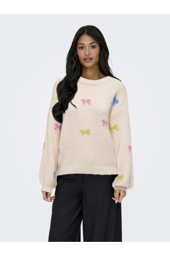 ONLY ONLBRUNHILDA LIFE LS BOW O-NECK KNT