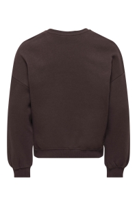 ONLY KOGKIKI LIFE L/S OVZ O-NECK STUD BR: black coffee/amazed