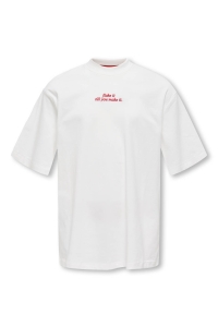 ONLY KOGBABETTE LIFE LOOSE S/S TEE JRS cloud dancer/croissant