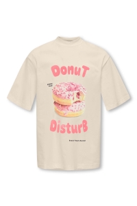 ONLY KOGBABETTE LIFE LOOSE S/S TEE JRS birch/donut