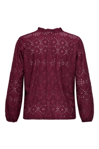 carmakoma CARLUZIA L/S V-NECK BLOUSE JRS zinfandel