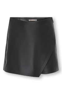 ONLY KOGMIST-AMILI MW FAUX LEATHER SKORT: black