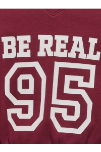 ONLY KOGCOLETTA L/S V-NECK PRINT SWT cabernet/real