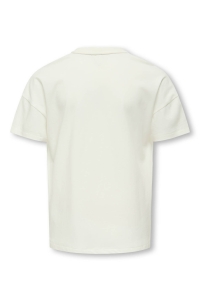 ONLY KOGKATE LIFE SS O-NECK PEARL TOP JR: cloud dancer/bow