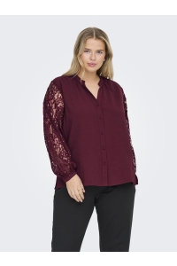 carmakoma CARKAMMY LIFE LS V-NECK LACE SHIRT : zinfandel