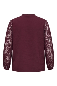 carmakoma CARKAMMY LIFE LS V-NECK LACE SHIRT : zinfandel