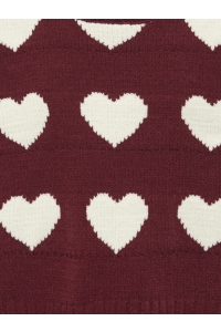 ONLY KOGSUS L/S O-NECK CHINELLE PULLOVER: cabernet/heart/egret
