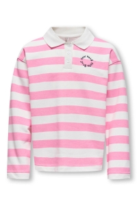 ONLY KOGESTHER L/S POLO EMB VD SWT begonia pink/white alyssum