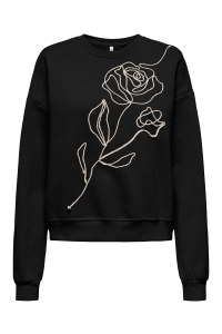 ONLY ONLELISANNA O-NECK BOX SWT black/birch flowers