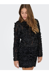 ONLY ONLROSEBLOOM L/S TOP JRS black/rose flower (black)