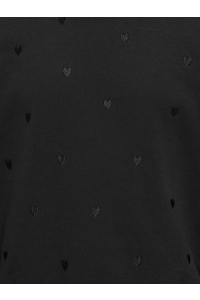 ONLY KOGATIKA L/S O-NECK EMB HEART SWT black/emb hearts/ black