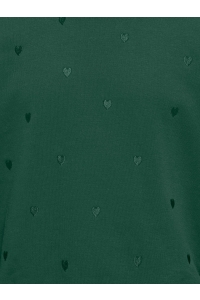 ONLY KOGATIKA L/S O-NECK EMB HEART SWT pineneedle/emb hearts/pineneedle