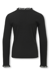 ONLY KOGLESLIE L/S LACE MIX TOP JRS black