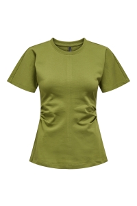 ONLY ONLMARIE LIFE S/S RUCHING TOP JRS N: peat moss
