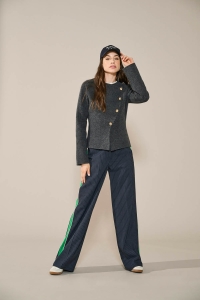 ONLY ONLMELLA LIFE LS BUTTON JACKET KNT dark grey melange/gold button