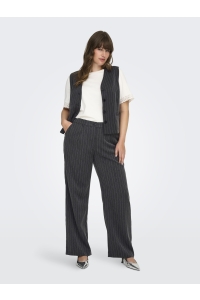 carmakoma CARSIGA LIFE HW HB RHINE WIDE PANT dark grey melange/pinstripe w. r