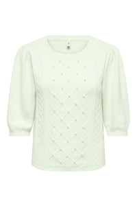 ONLY ONLGLORIA LIFE SS PEARL O-NECK CC K: green lily/melange/white pearls