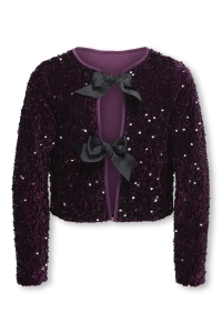 ONLY KOGANIKA SEQUINS LS BOW TOP CS WVN black/black sequins