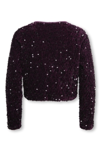 ONLY KOGANIKA SEQUINS LS BOW TOP CS WVN black/black sequins